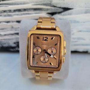 Coach Gold Square Boyfriend Bracelet Watch